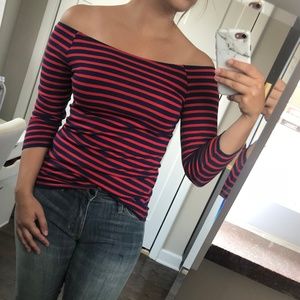 Striped Boat Neck Top